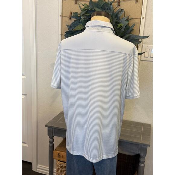 ADIDAS Golf Climachill Gray Stripe Polo Shirt Men size XL - Picture 4 of 9
